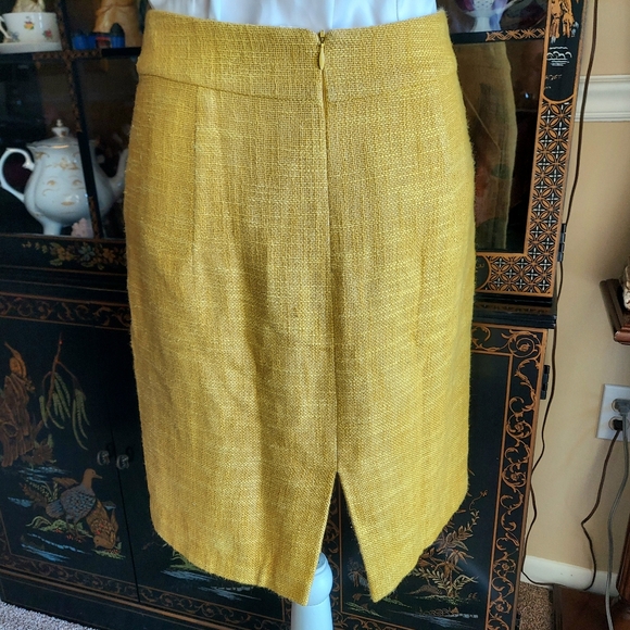 Milly Yellow Linen Pencil Skirt Size 6 pockets! - Picture 3 of 9